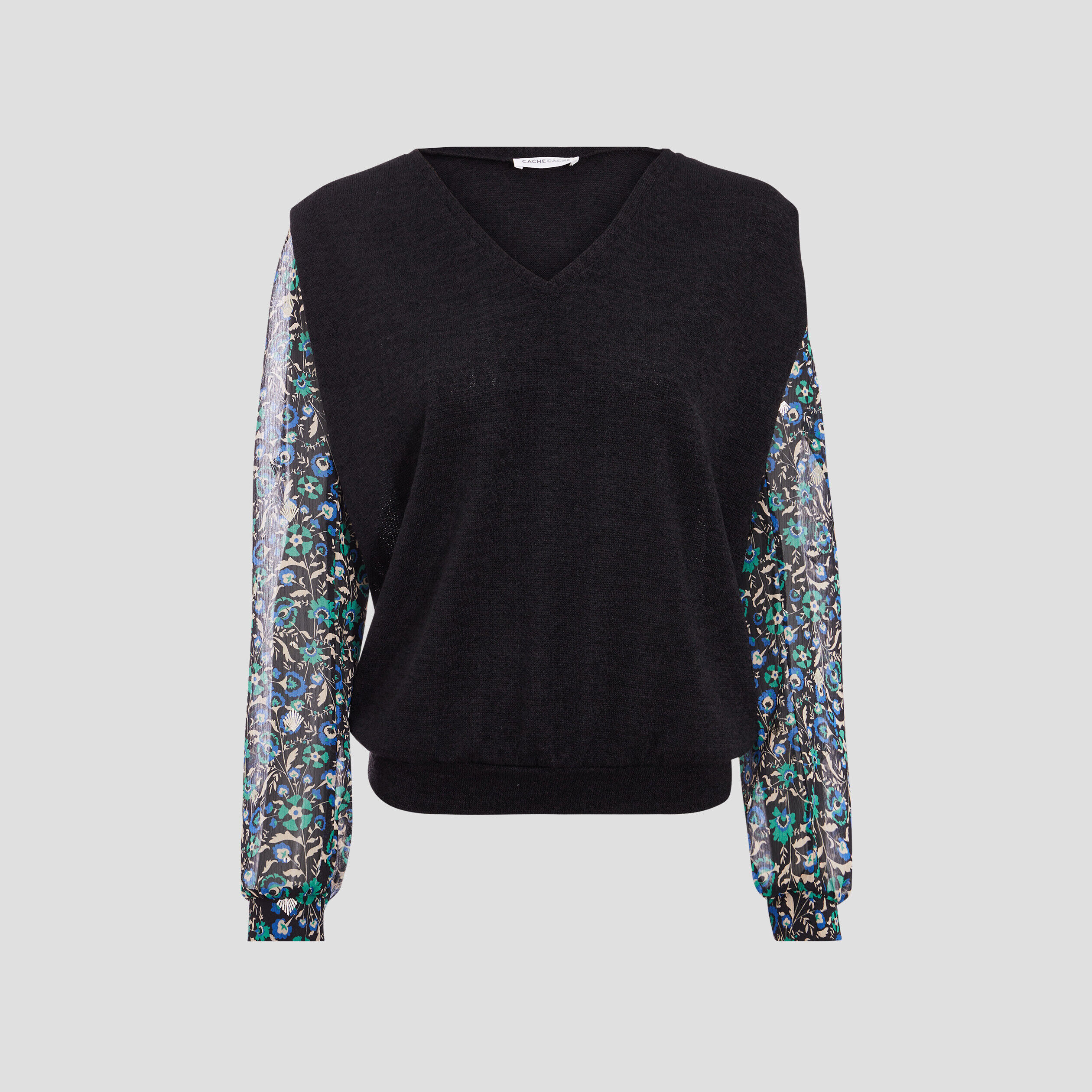 T-shirt manches longues noir femme | Cache Cache
