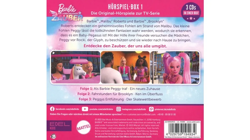 Hörspiel-Box,Folge 1-3 Mit Blumentütchen Barbie-Ein Verborgener Zauber