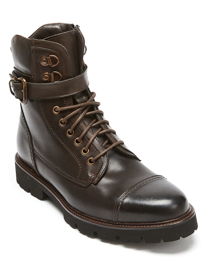 British Passport Leder-Boots in Braun günstig kaufen