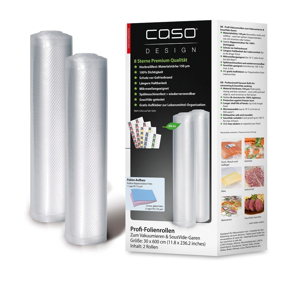 Caso Küchenmaschinen Zubehör-Set CASO Vakuumierbeutel 8* auf Rolle 30x600 cm - 2