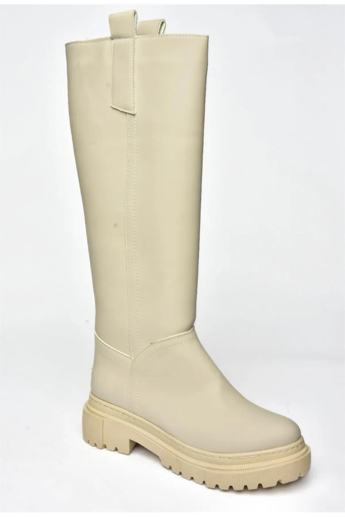 Fox Shoes  R973201109 Beige Damenstiefel mit dicken Sohlen