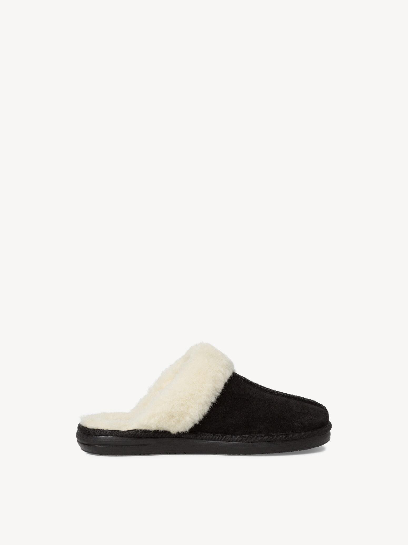 Pantoufle en cuir - noir