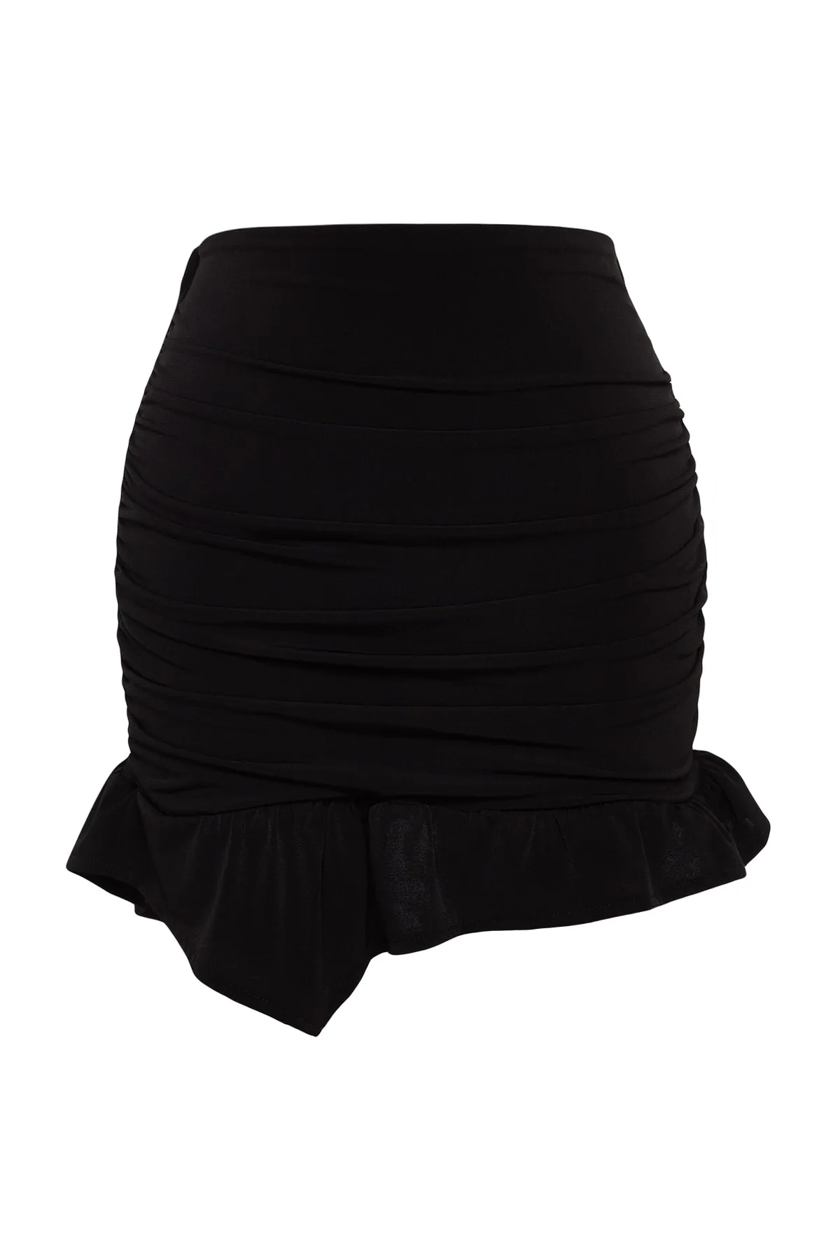 Trendyol Collection  Schwarzer, taillierter drapierter Strickrock TPRAW24ET00003