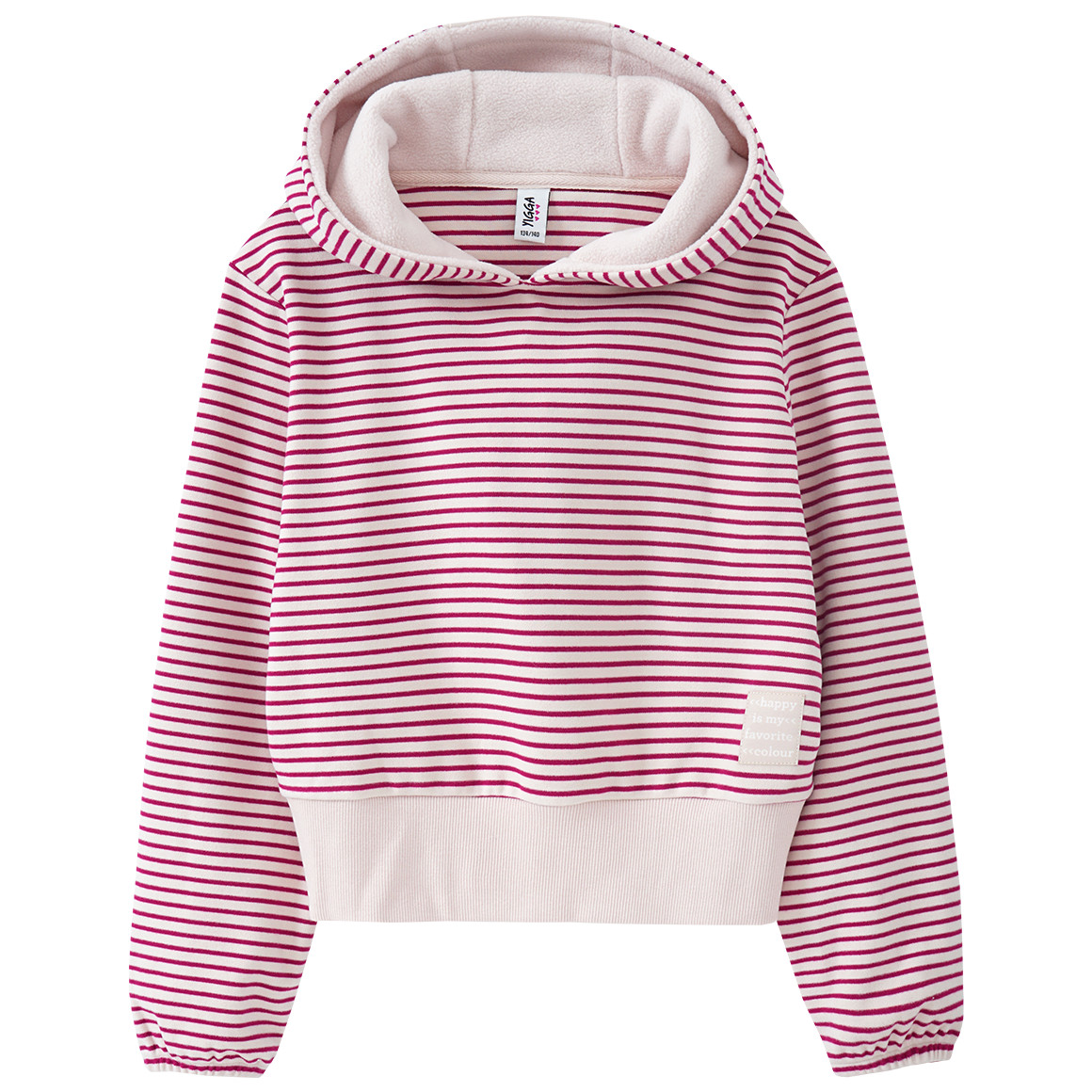 Mädchen Fleece-Hoodie gestreift