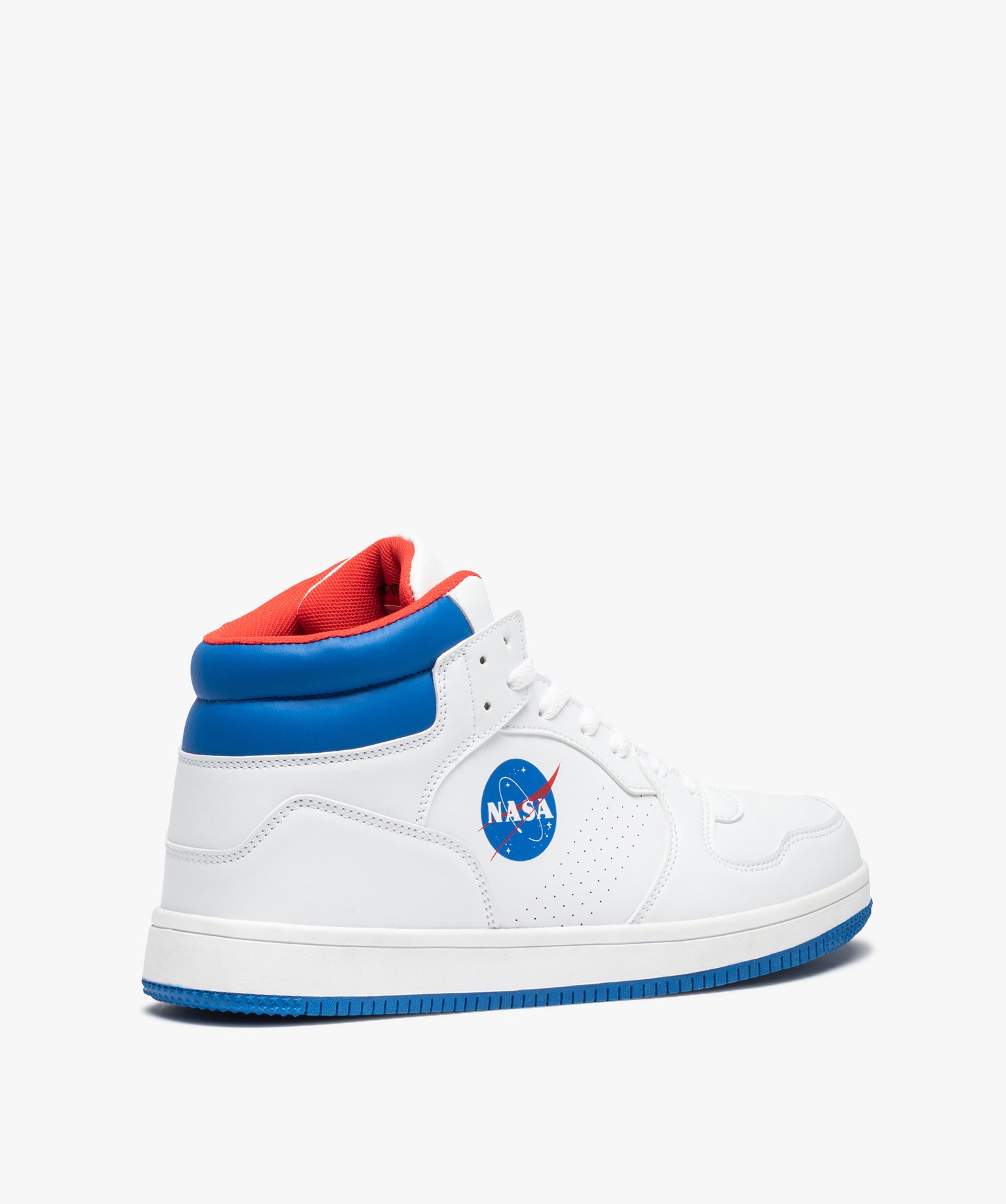 Baskets homme mid-cut bicolores à lacets – Nasa blanc | GEMO