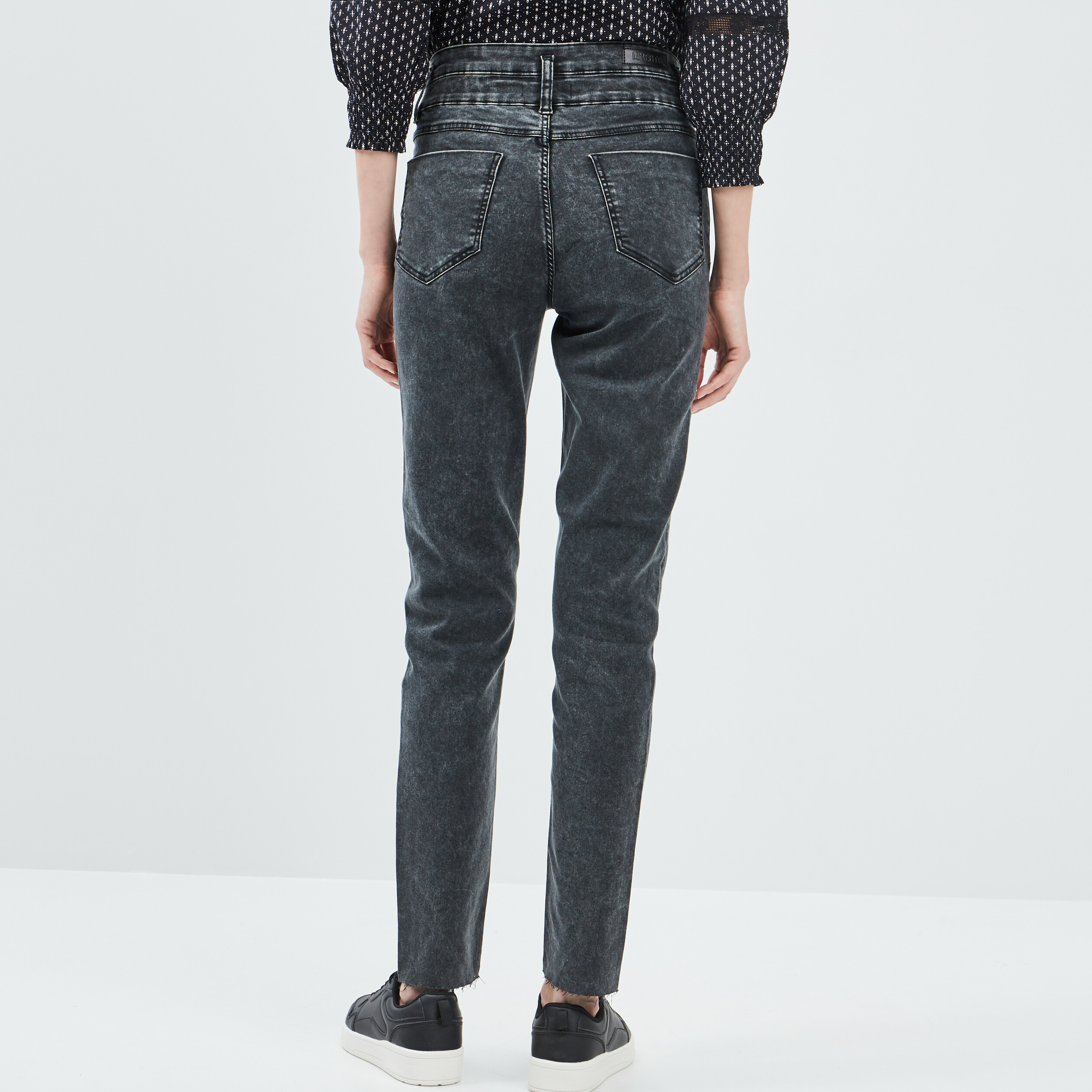 Jegging slim taille haute denim gris femme | La Halle