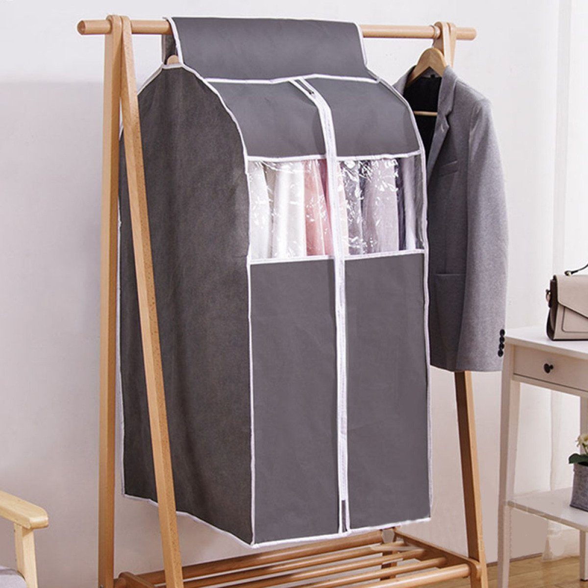 Rwoythk Kleidersack Abdeckung Kleiderständer 60*48*100 cm Staubschutz kleiderschutzhüllen
