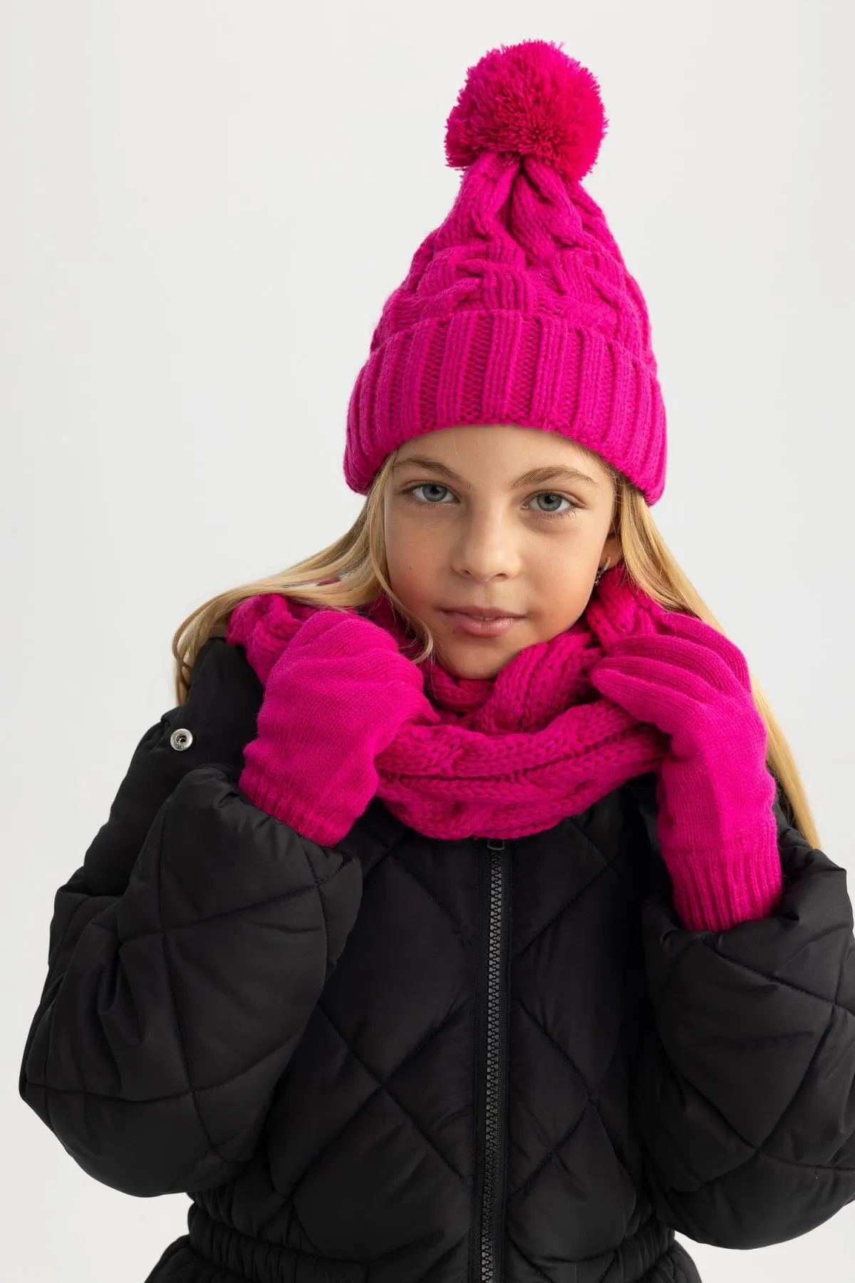 DeFacto  Schal, Handschuhe, Baskenmütze, 3-teiliges Set für Mädchen
