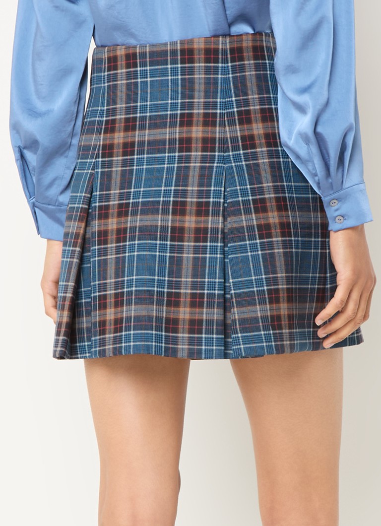 Jupe courte Sarah de Claudie Pierlot en laine mélangée à carreaux