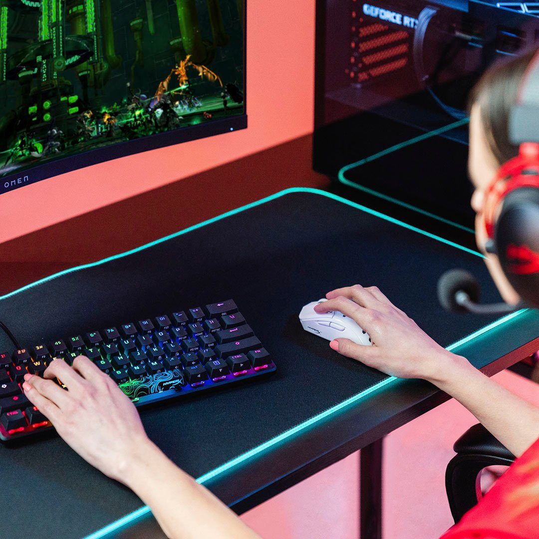 HyperX Cloud Alpha Wireless Gaming-Headset (LED Ladestandsanzeige, Mikrofon abnehmbar, Rauschunterdrückung)