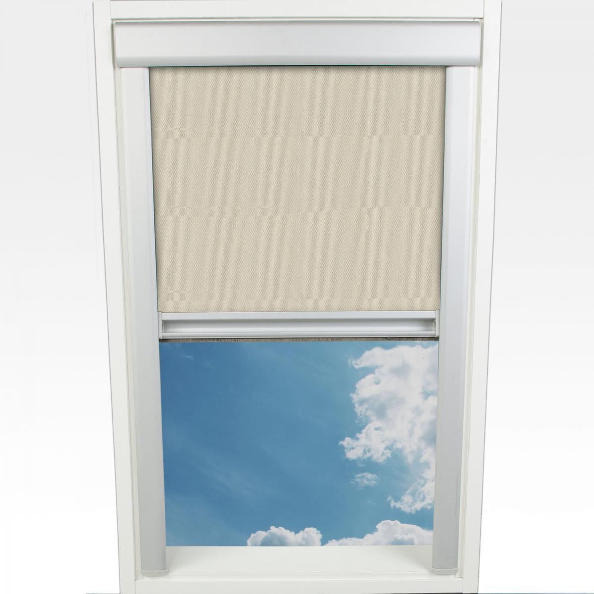 Bella Casa Dachfensterrollo Verdunklung, 74 x 38,3 cm (Höhe x Breite), beige/silber