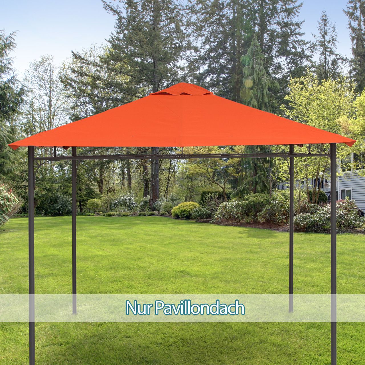 Outsunny Pavillondach Ersatzdach Pavillonabdeckung Polyester Orange 2,98x2,95m