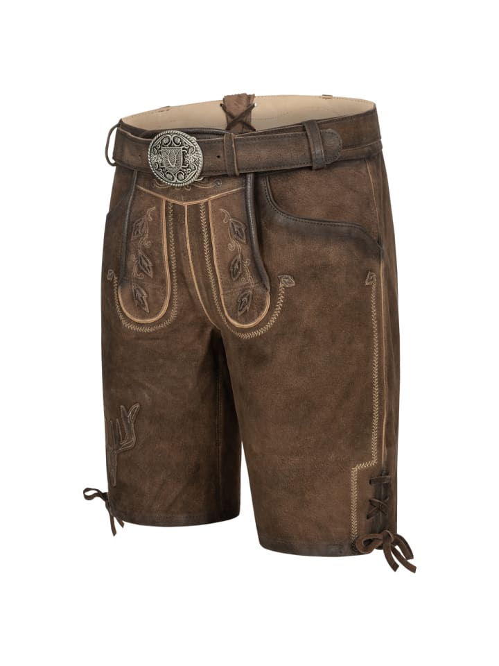 KRÜGER Lederhose Werner in braun günstig kaufen