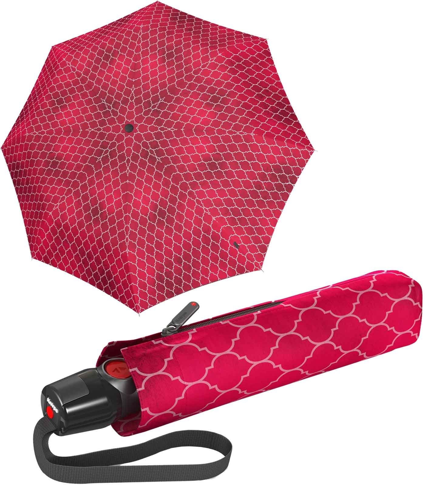 Knirps® Taschenregenschirm leichter, stabiler Schirm mit Auf-Zu-Automatik, besonders haltbar durch Fiberglas in den Speichen