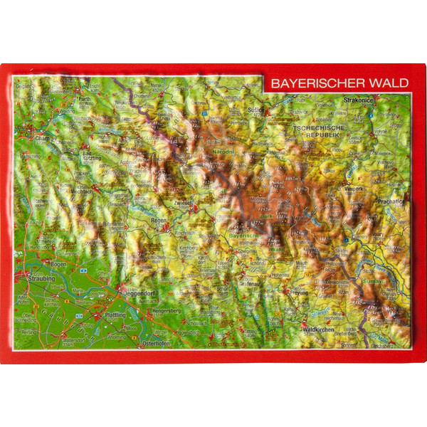 RELIEFPOSTKARTE BAYERISCHER WALD