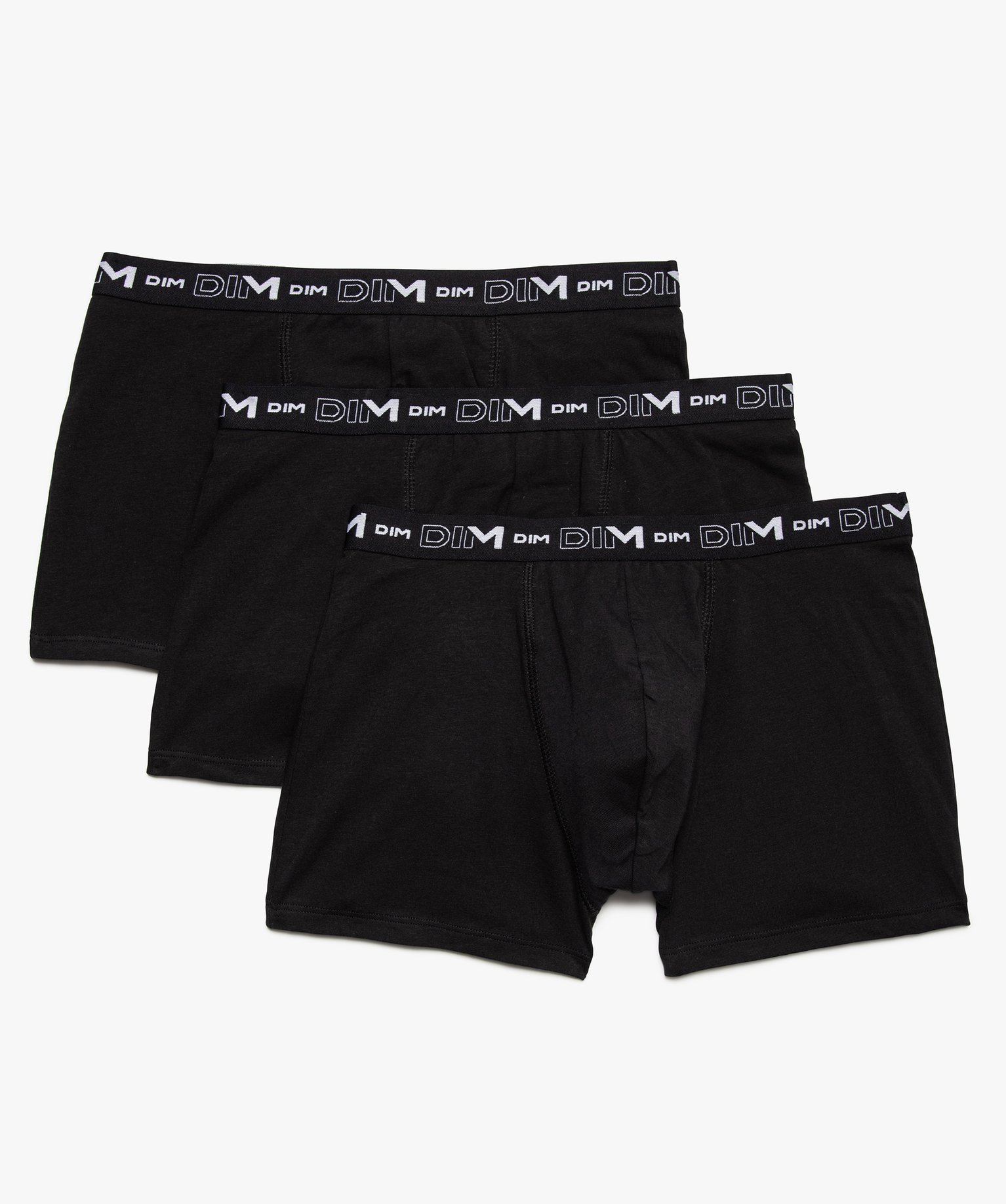 Boxer homme en coton stretch - Dim (lot de 3) noir | GEMO