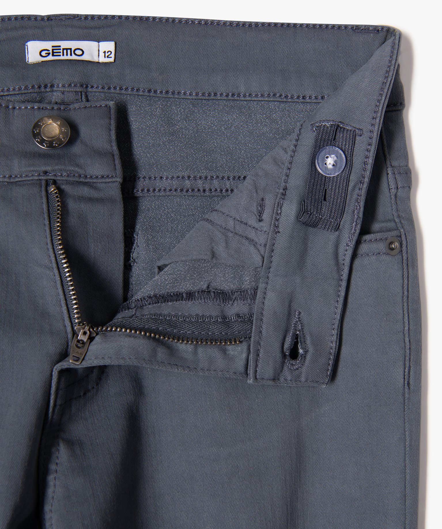 Pantalon en coton stretch coupe slim 5 poches Garçon bleu | GEMO