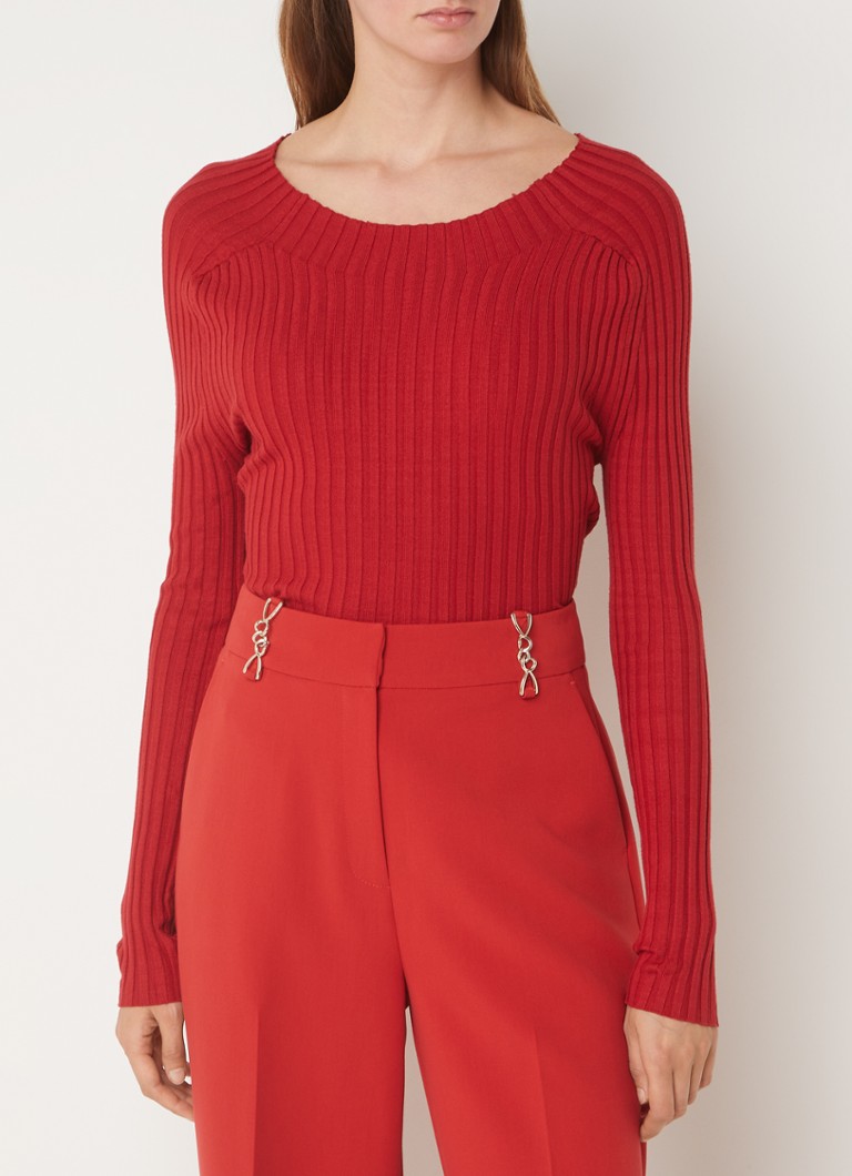Aaiko Bente ribbed sweater with boat neckline