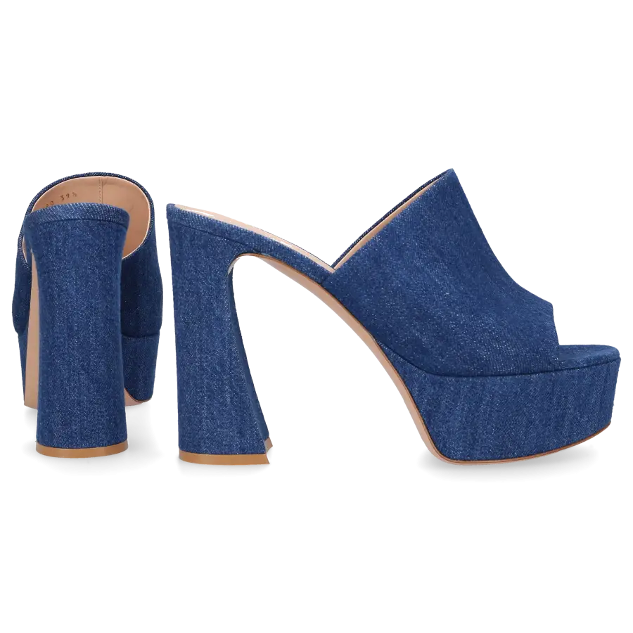 Gianvito Rossi - Pantoletten HOLLY MULE Veloursleder - blau