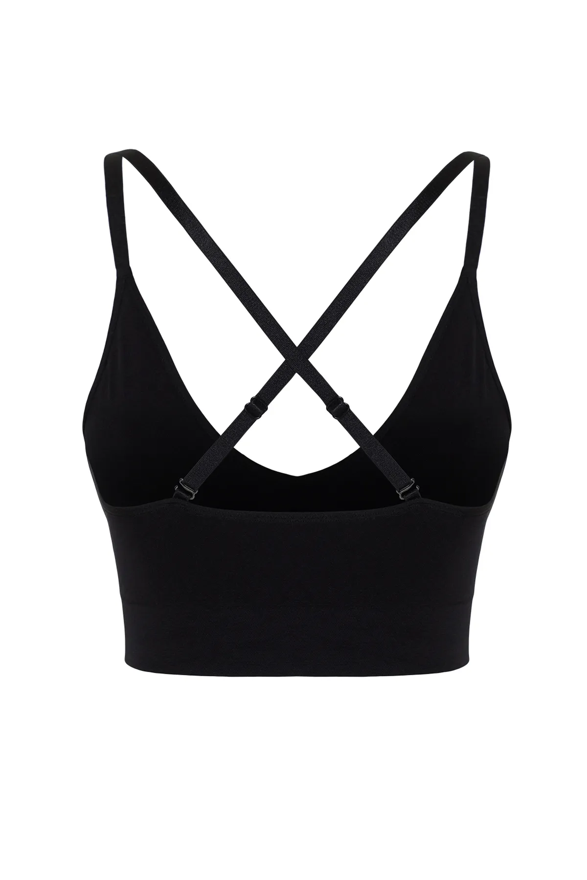 Trendyol Collection  Nahtloser Sport-BH in Schwarz mit Seilträgern - THMSS24SS00026