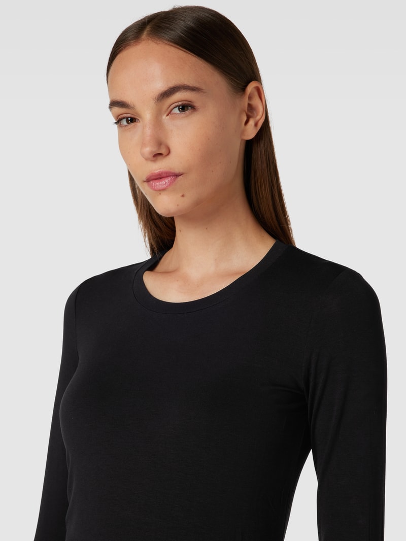 Longsleeve mit Rundhalsausschnitt Modell 'MULTIE' in schwarz