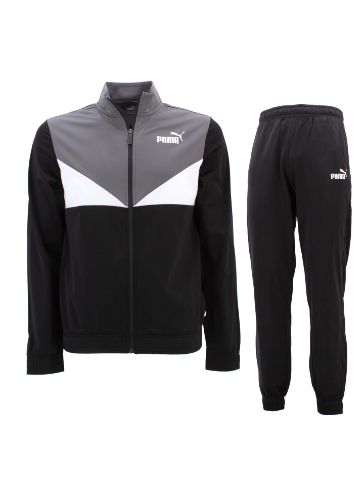 Puma Trainingsanzug Colorblock Poly Suit Kids in Schwarz günstig kaufen