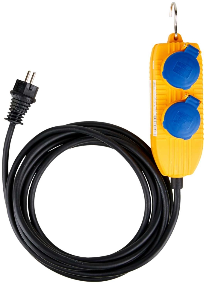 Câble de chantier Brennenstuhl 1169200010 IP54 avec bloc de dérivation 5 m noir H07RN-F 3G1.5