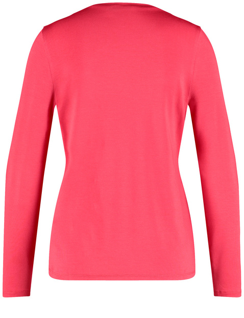 Langarmshirt mit seitlicher Schulterraffung