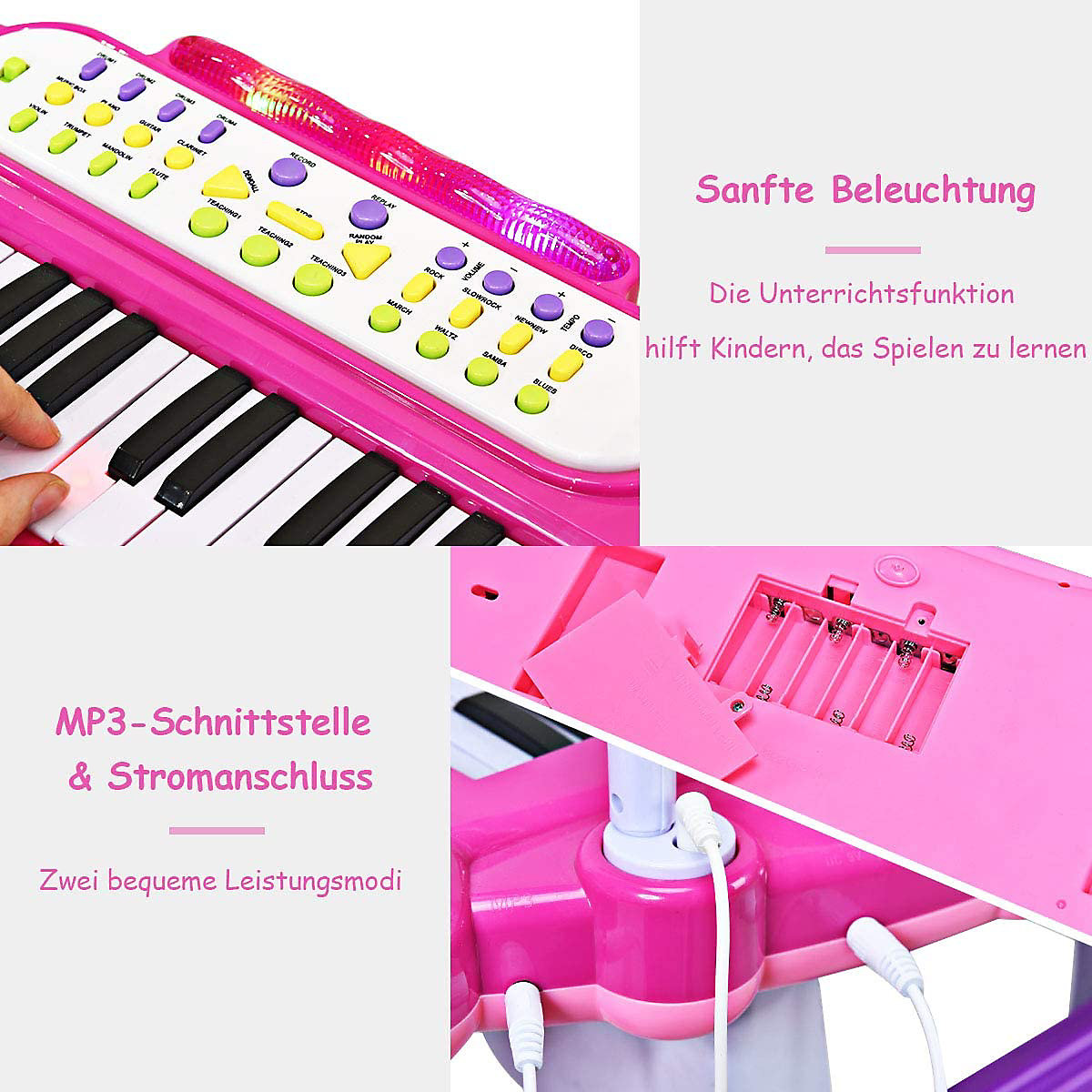 Keyboard 37 Tasten mit Hocker & Mikrofon