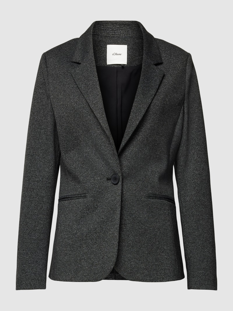 Blazer mit Reverskragen in schwarz