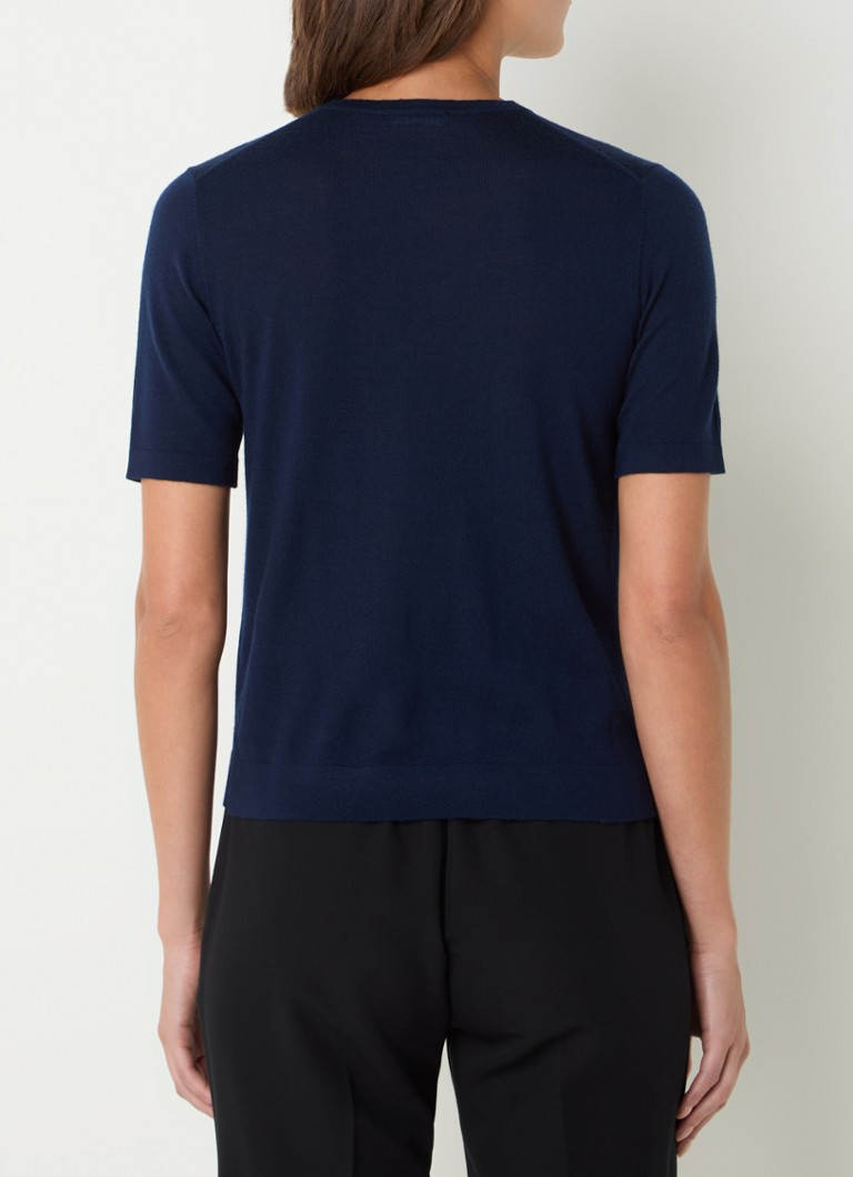 Benetton Fine-knit virgin wool top with round neckline