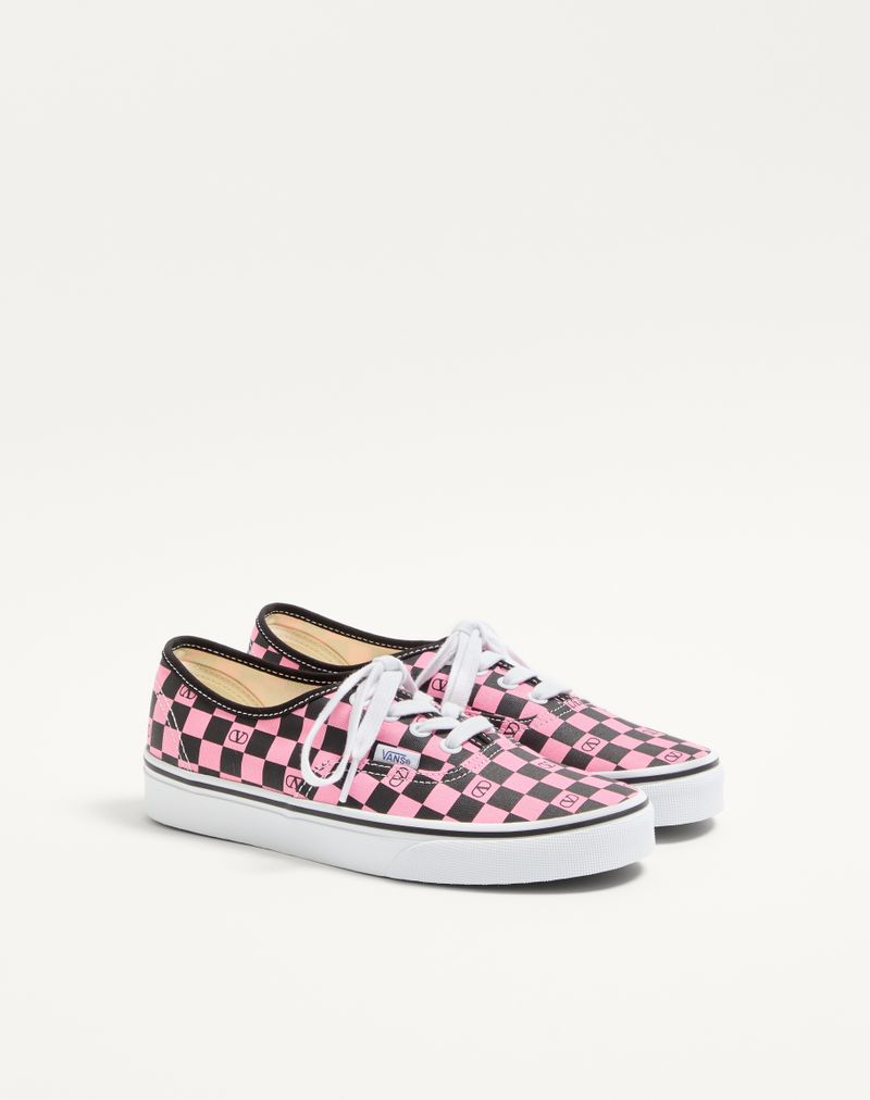 Valentino Garavani og Vans Low-Top Sneaker i stof med V-logo skakbrætprint
