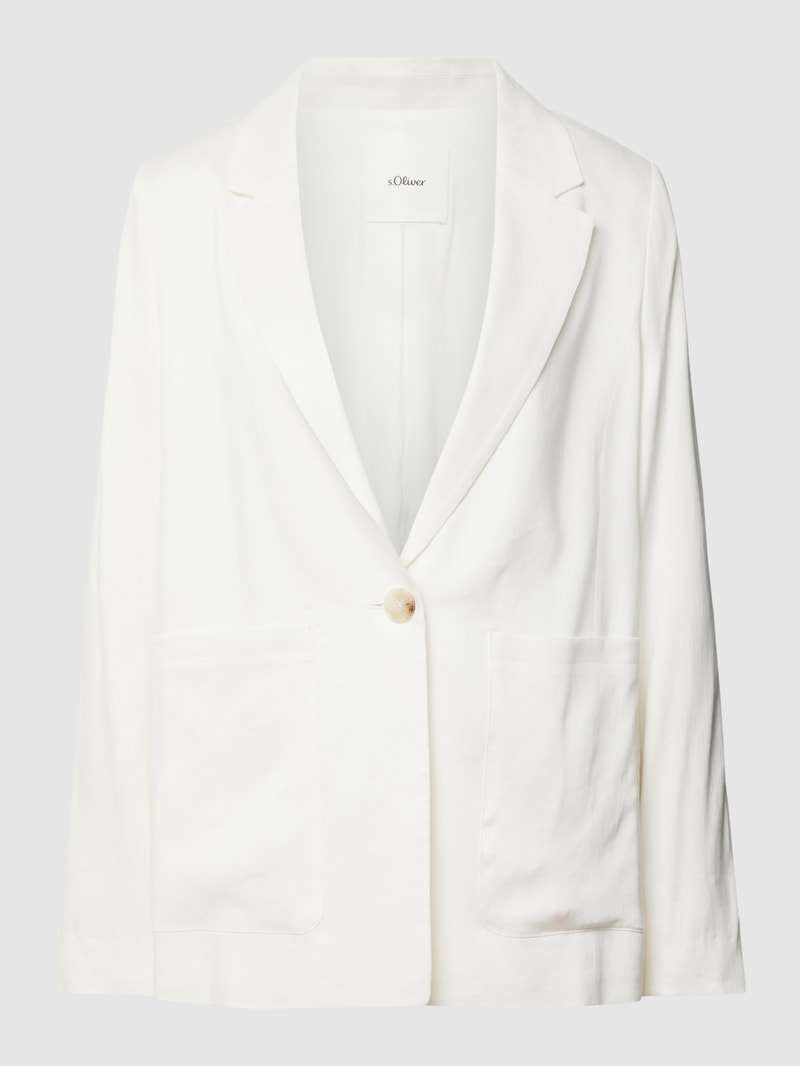 Blazer mit aufgesetzten Eingrifftaschen Modell 'BESTPREIS' in weiß