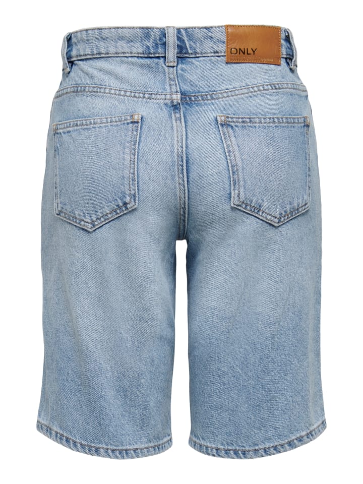 ONLY Jeans-Bermuda mit geradem Schnitt und fünf Taschen in Hellblau günstig kaufen S