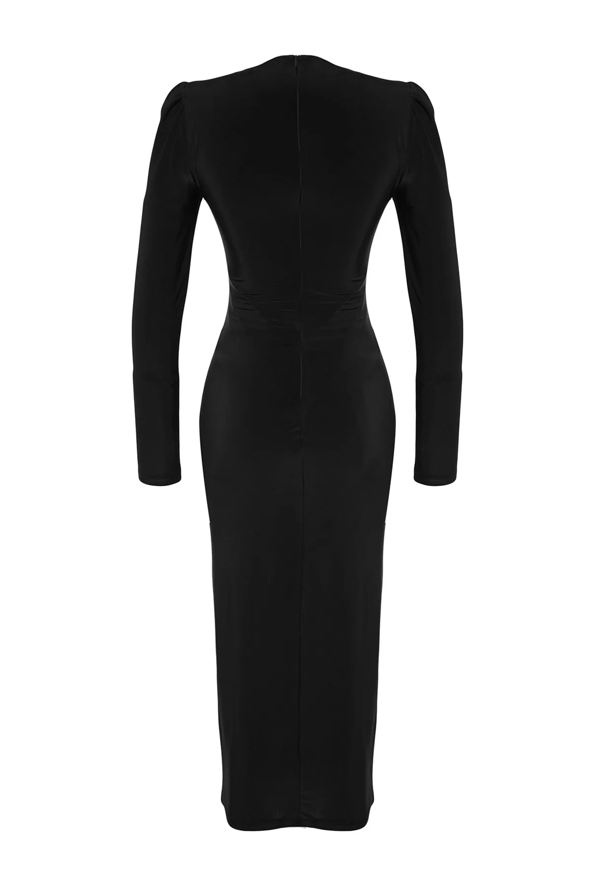 Trendyol Collection  Schwarzes, tailliertes, gestricktes, elegantes Abendkleid TPRAW24EL00079