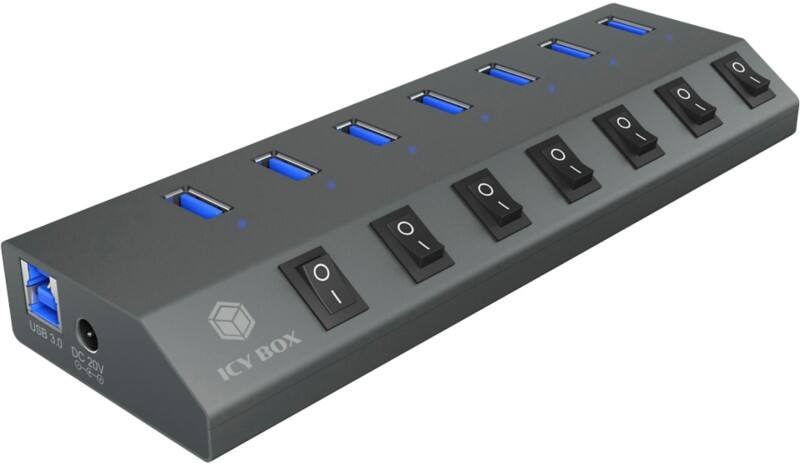 RaidSonic Multiport-Hub USB 3.0 Grau