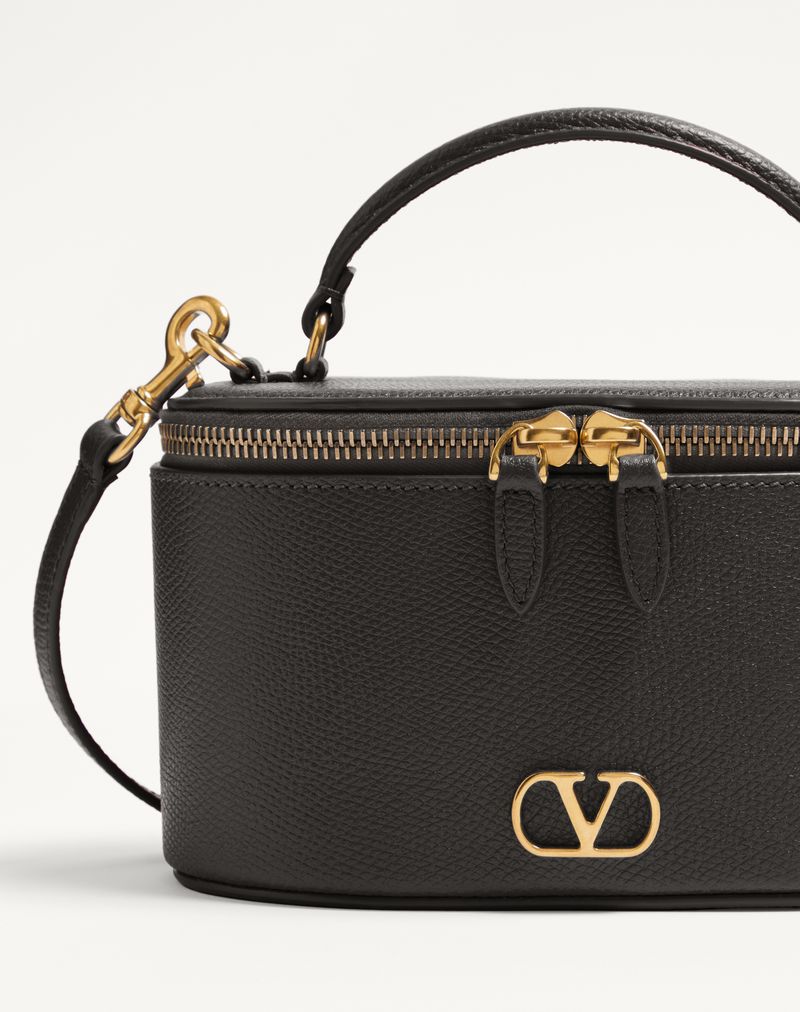 Mini Vanity Bag VLogo Signature em couro de bezerro granulado