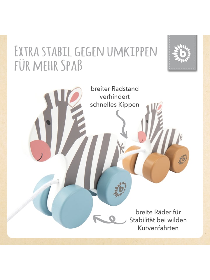 Bieco Spielwaren Nachziehspielzeug Zebra Clara und Lara - ab 12 Monate in Mehrfarbig günstig kaufen onesize