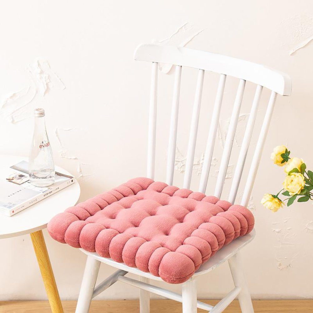SCOHOME Stuhlkissen Bequeme Sitzkissen 40 x 42 cm Biskuit Stuhlkissen, für Gartenstuhl, Küche oder Esszimmer, Indoor u. Outdoor
