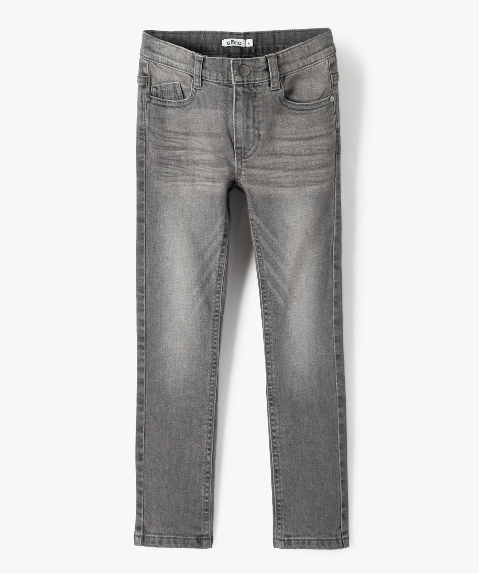 Jean Garçon coupe slim 5 poches grey | GEMO