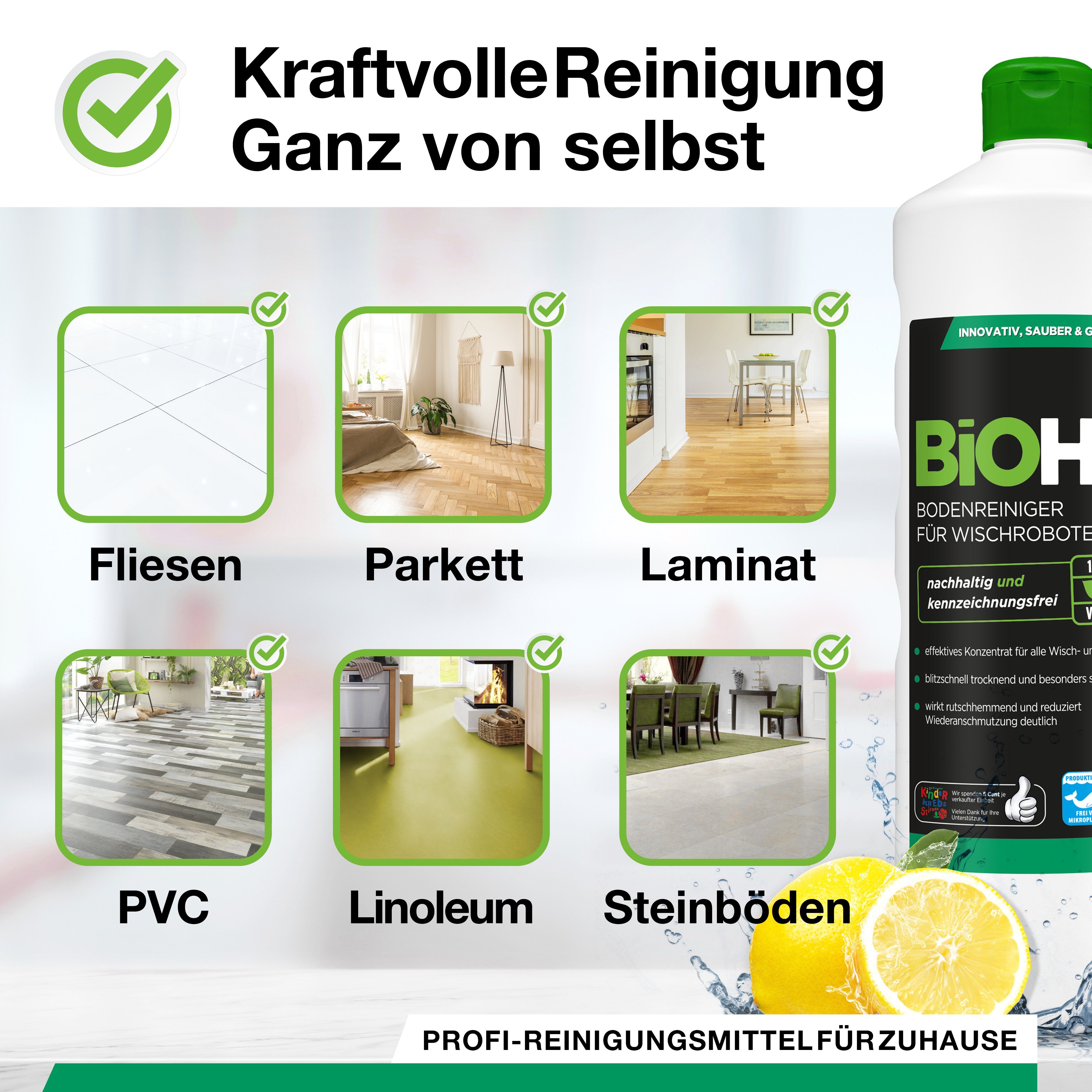BiOHY BiOHY Bodenreiniger für Wischroboter, für alle Wisch & Saugroboter Fussbodenreiniger (1-St)