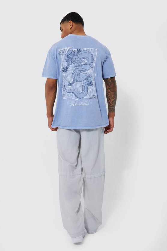 Oversize T-Shirt mit Drachen-Print