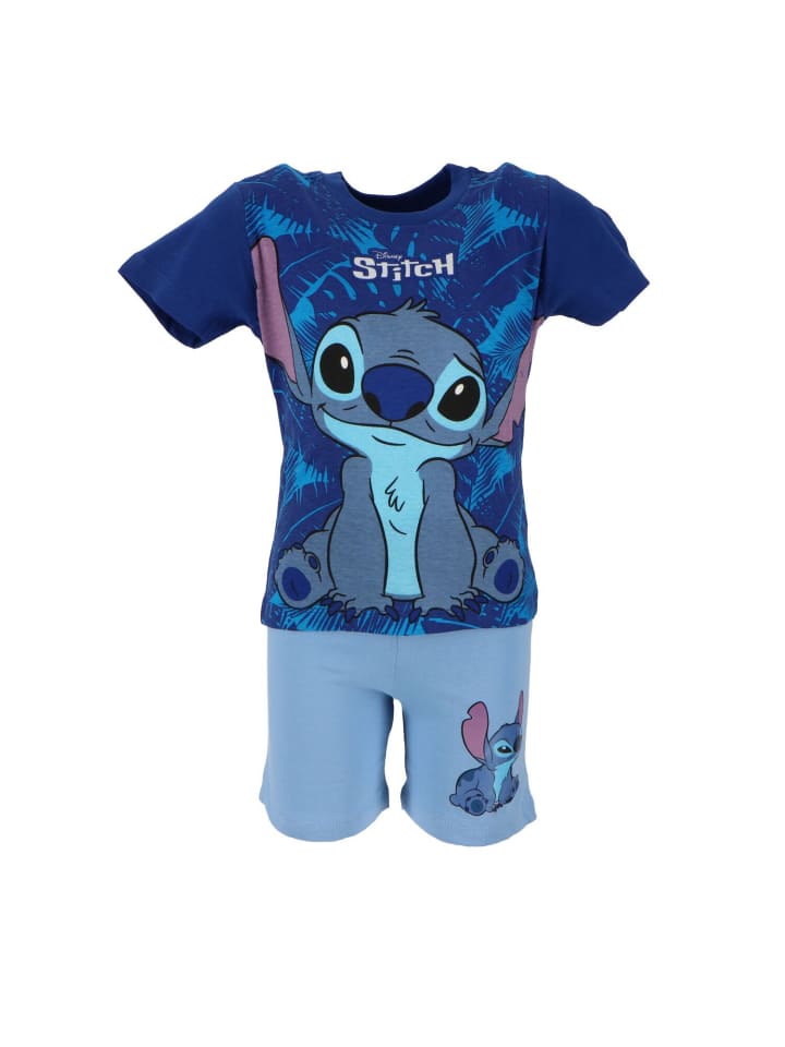 Lilo & Stitch Lilo & Stitch Shortama Atmungsaktiver Kurzarm-Schlafanzug für in Dunkelblau günstig kaufen M/L