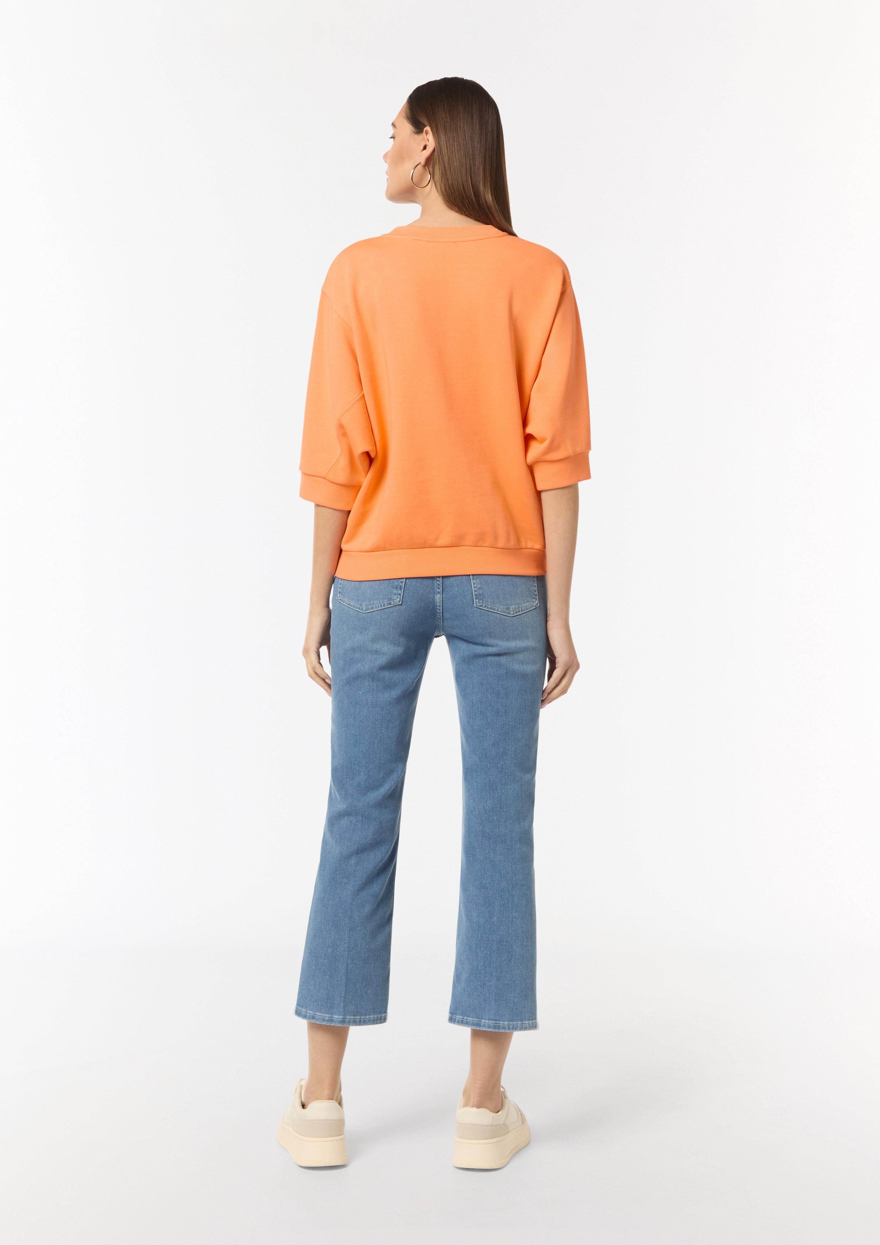 Lockeres Sweatshirt mit 3/4-Arm - blutorange