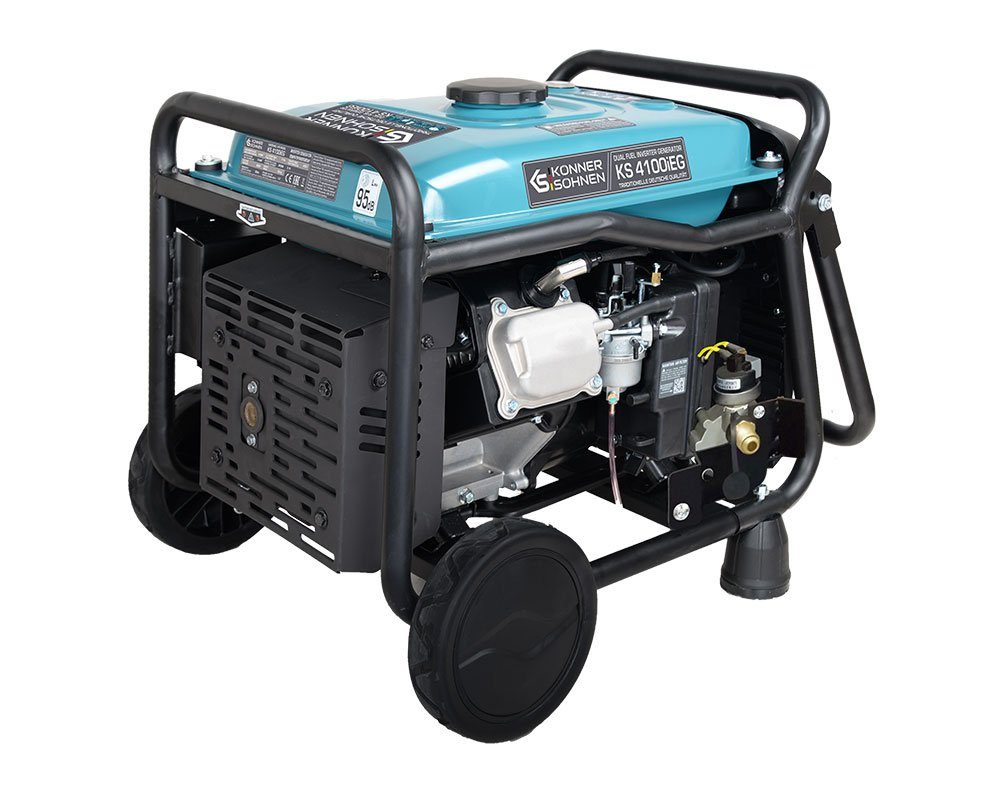 Könner & Söhnen Stromerzeuger KS 4100iE G, 4,00 in kW, (DUAL-FUEL Benzin/LPG Invertergenerator, 1-tlg., 2 USB-Anschlüsse, LED-Anzeige), ECO-Modus, Kupferwicklung, Stromerzeuger ultraleise EURO V