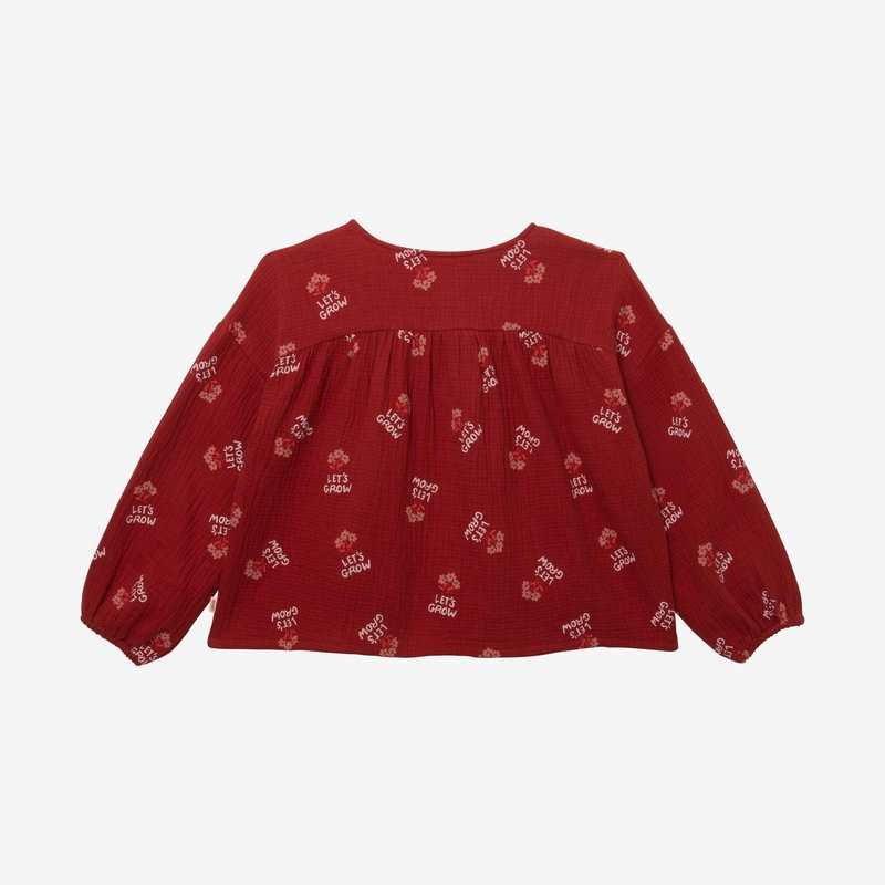 Blouse fille maille tubique bouquet rouge Catimini