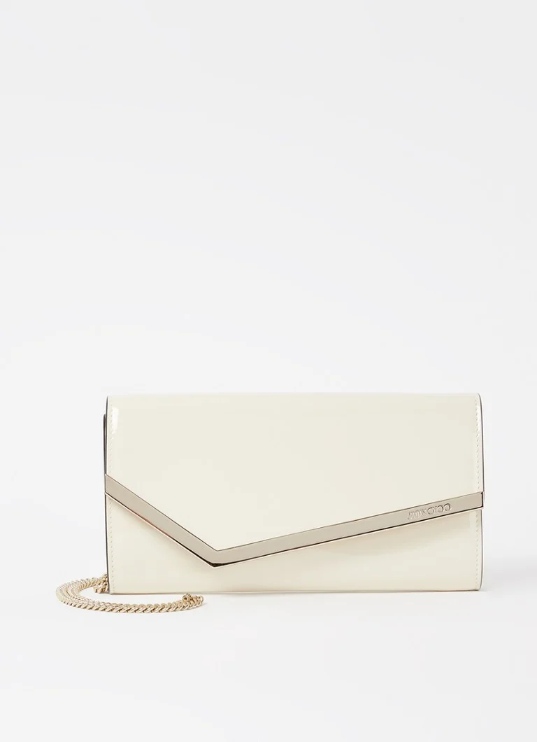 Geantă de mână Jimmy Choo EMMIE LATTE/LIG din piele lăcuită