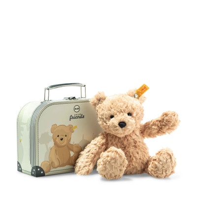 Jimmy Teddybär im Koffer, 25 cm, hellbraun