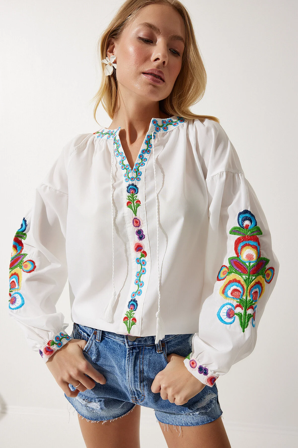 Happiness İstanbul  Bluse - Weiß - Regular Fit