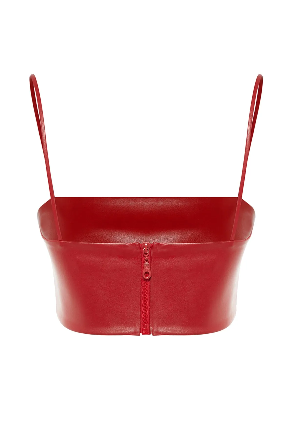 Trendyol Collection  X Sagaza Studio Rotes Bustier aus Kunstleder TPRAW23BS00063